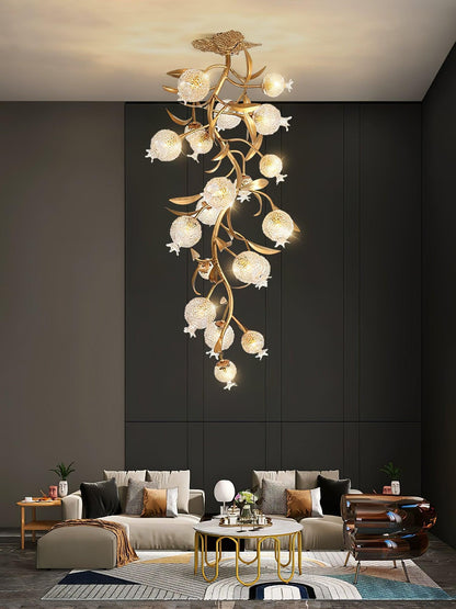 Pomegranate Brass Branch Chandelier