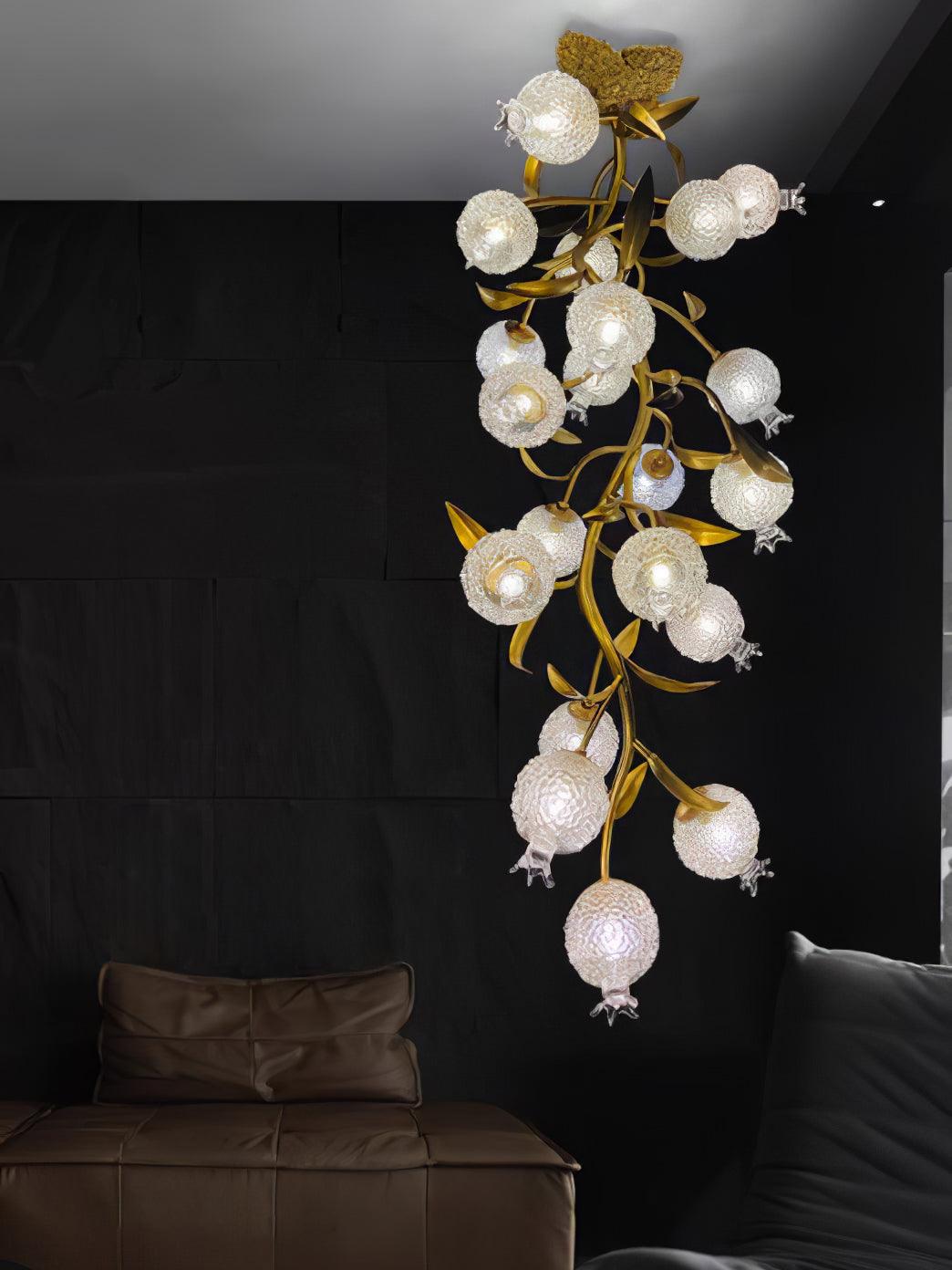 Pomegranate Brass Branch Chandelier