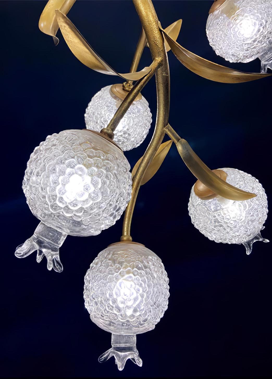 Pomegranate Brass Branch Chandelier