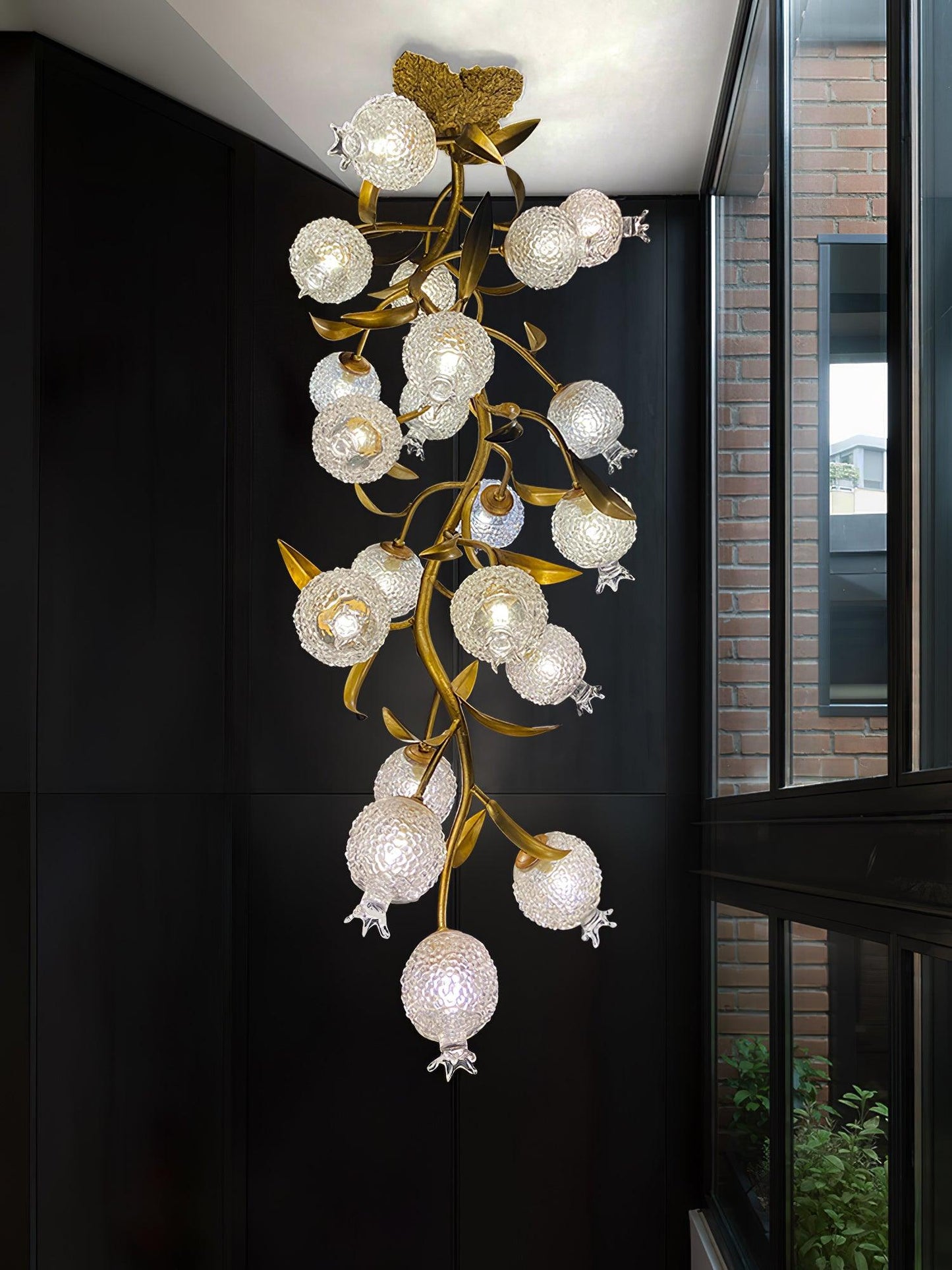 Pomegranate Brass Branch Chandelier