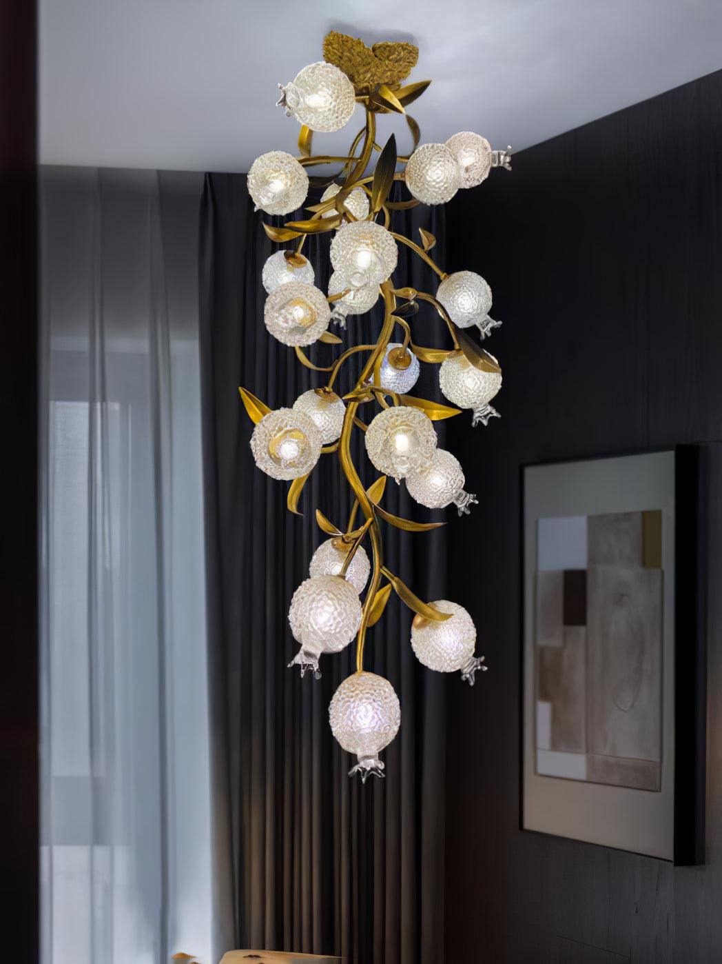 Pomegranate Brass Branch Chandelier
