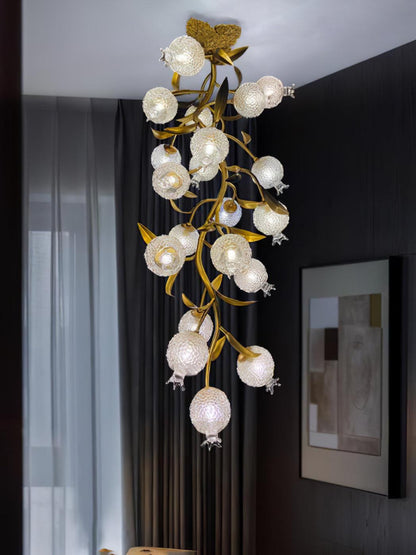 Pomegranate Brass Branch Chandelier
