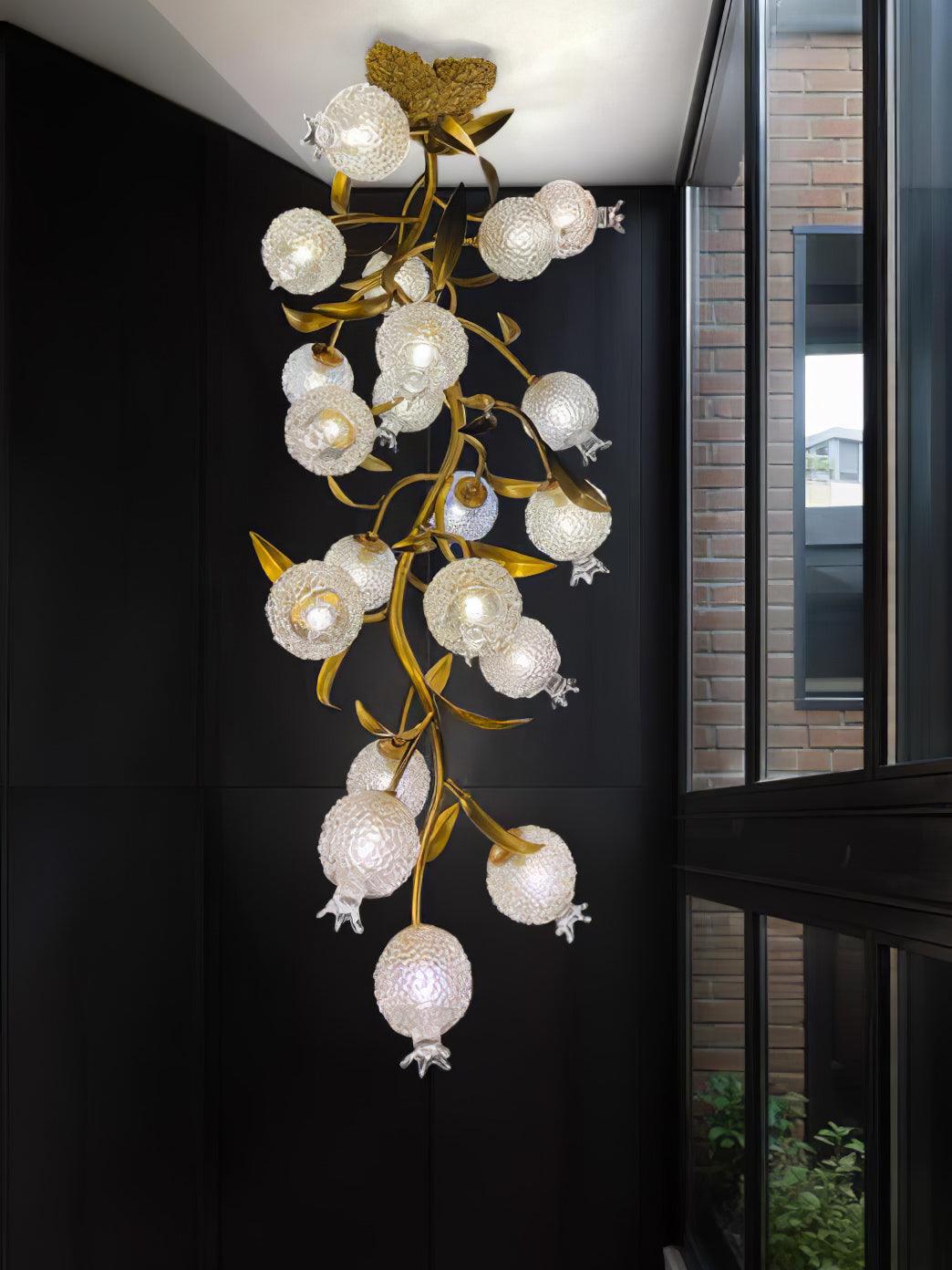 Pomegranate Brass Branch Chandelier