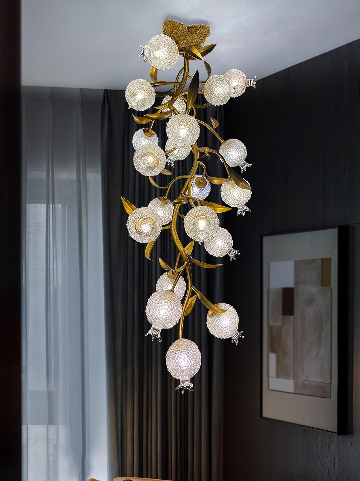 Pomegranate Brass Branch Chandelier