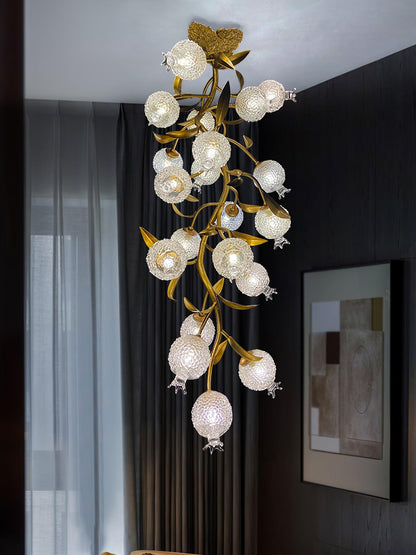 Pomegranate Brass Branch Chandelier