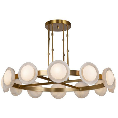 PrismFlow Alabaster Metal Chandelier