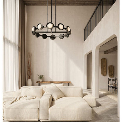 PrismFlow Alabaster Metal Chandelier