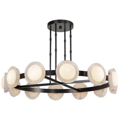 PrismFlow Alabaster Metal Chandelier