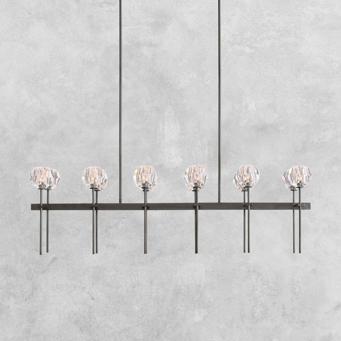 Bouble De Crystal Ball Linear Chandelier 48" 60"