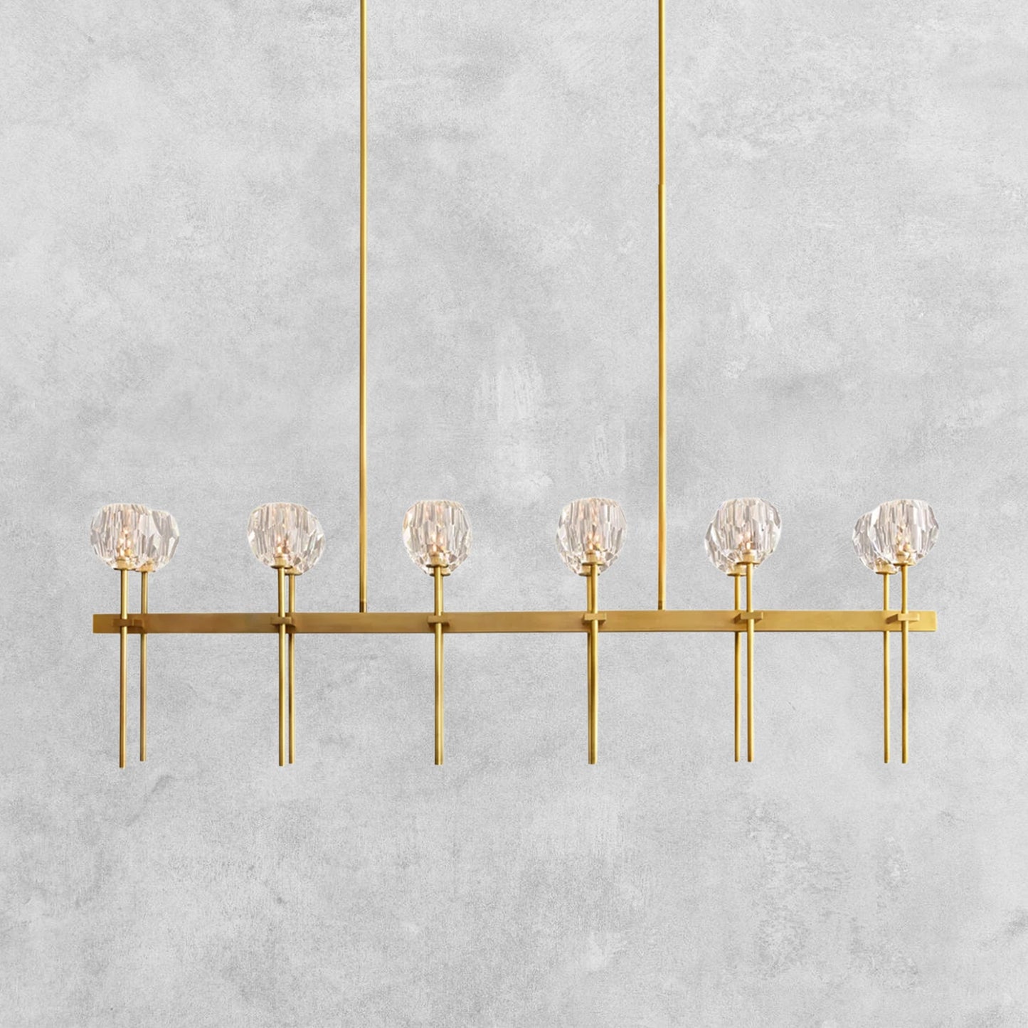 Bouble De Crystal Ball Linear Chandelier 48" 60"
