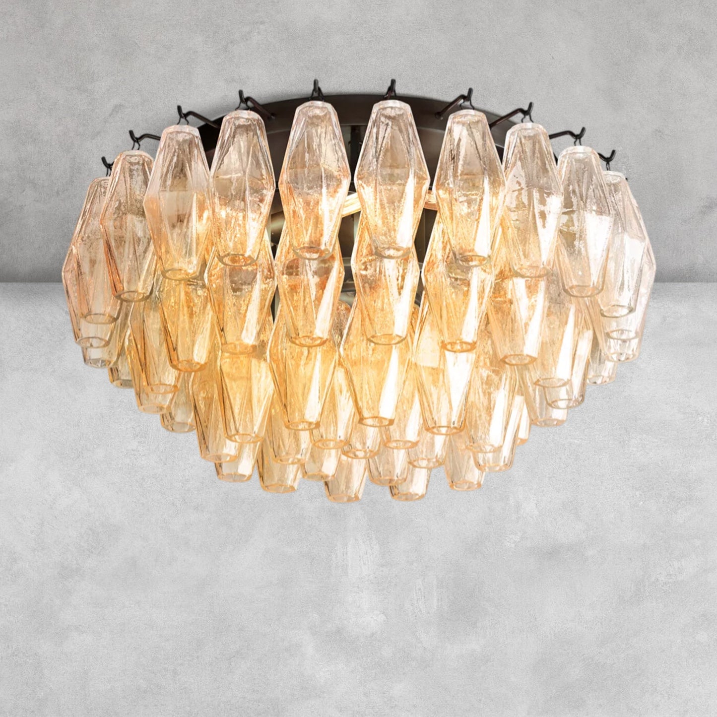 Kiaris Glass Round Flush Mount 17" 24‘’