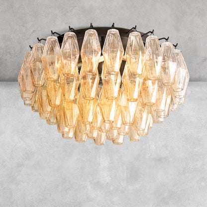Kiaris Glass Round Flush Mount 17" 24‘’