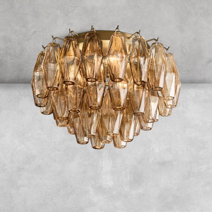 Kiaris Glass Round Flush Mount 17" 24‘’