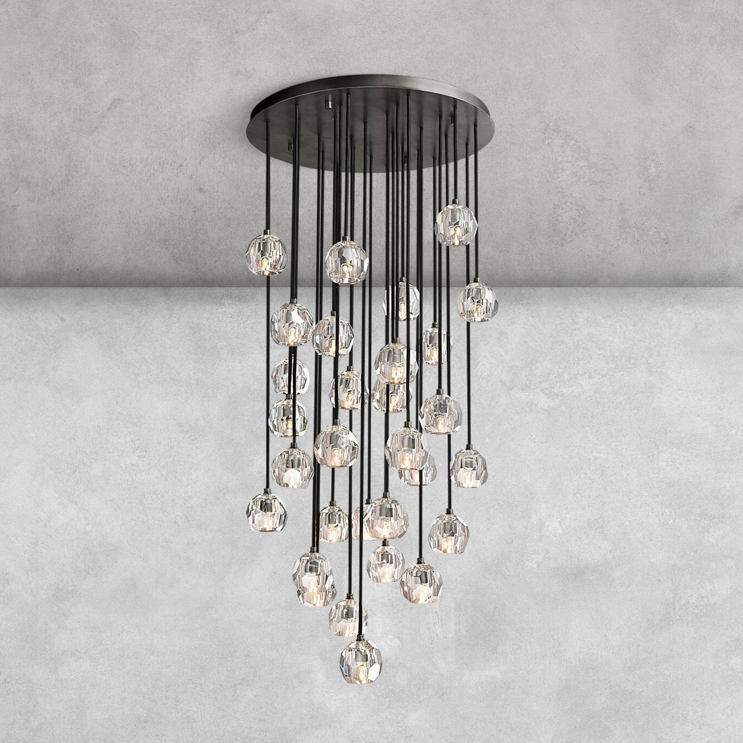 Bouble De Crystal Round Cluster Chandelier