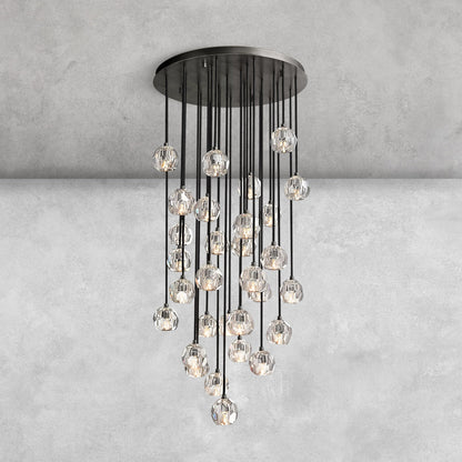 Bouble De Crystal Round Cluster Chandelier