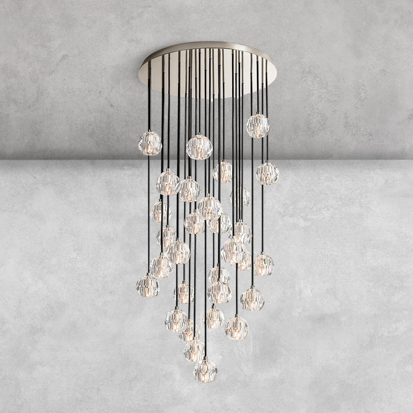 Bouble De Crystal Round Cluster Chandelier