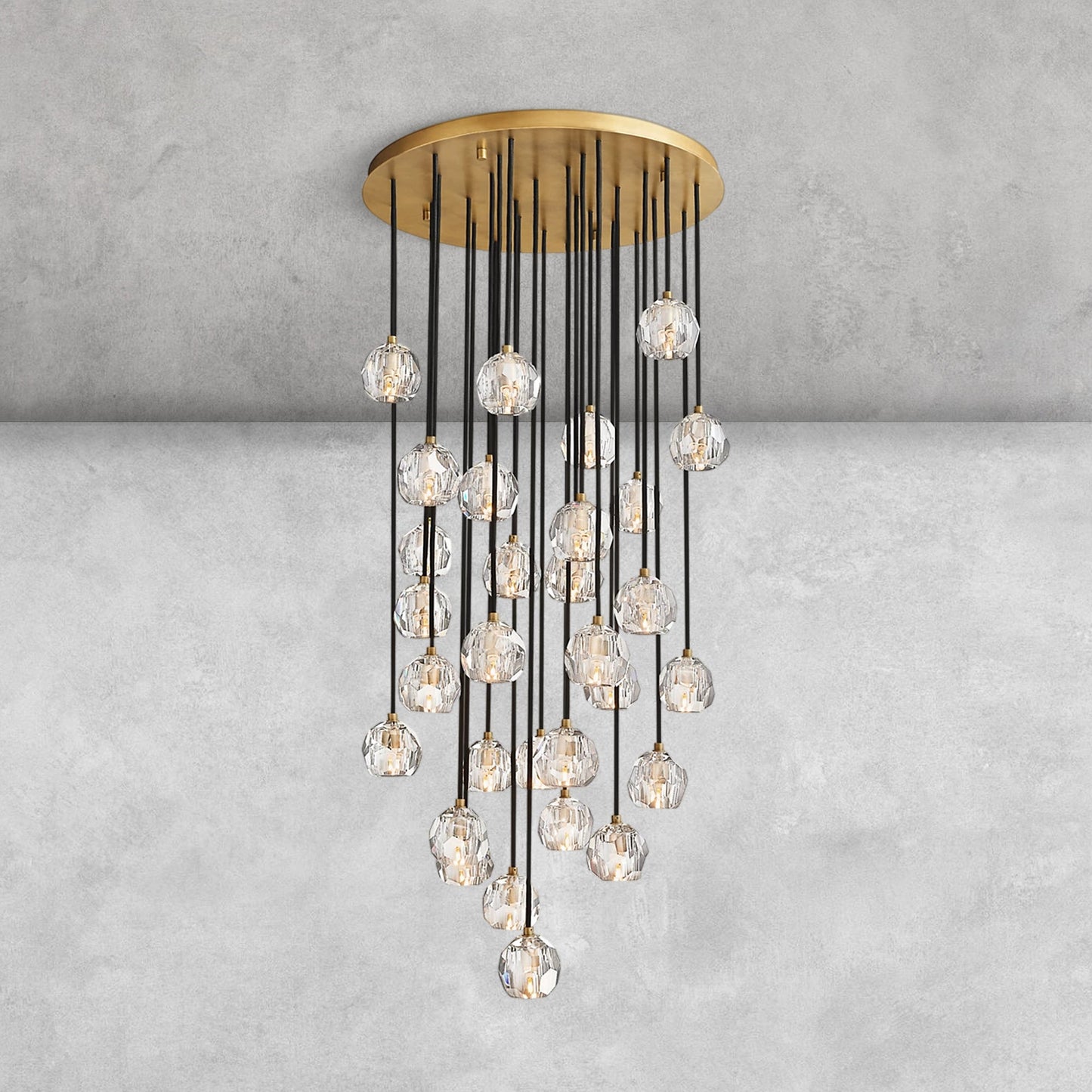 Bouble De Crystal Round Cluster Chandelier