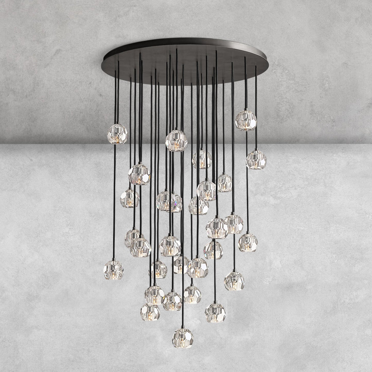 Bouble De Crystal Round Cluster Chandelier