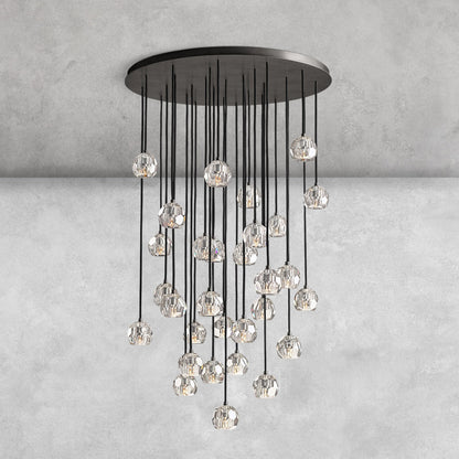 Bouble De Crystal Round Cluster Chandelier