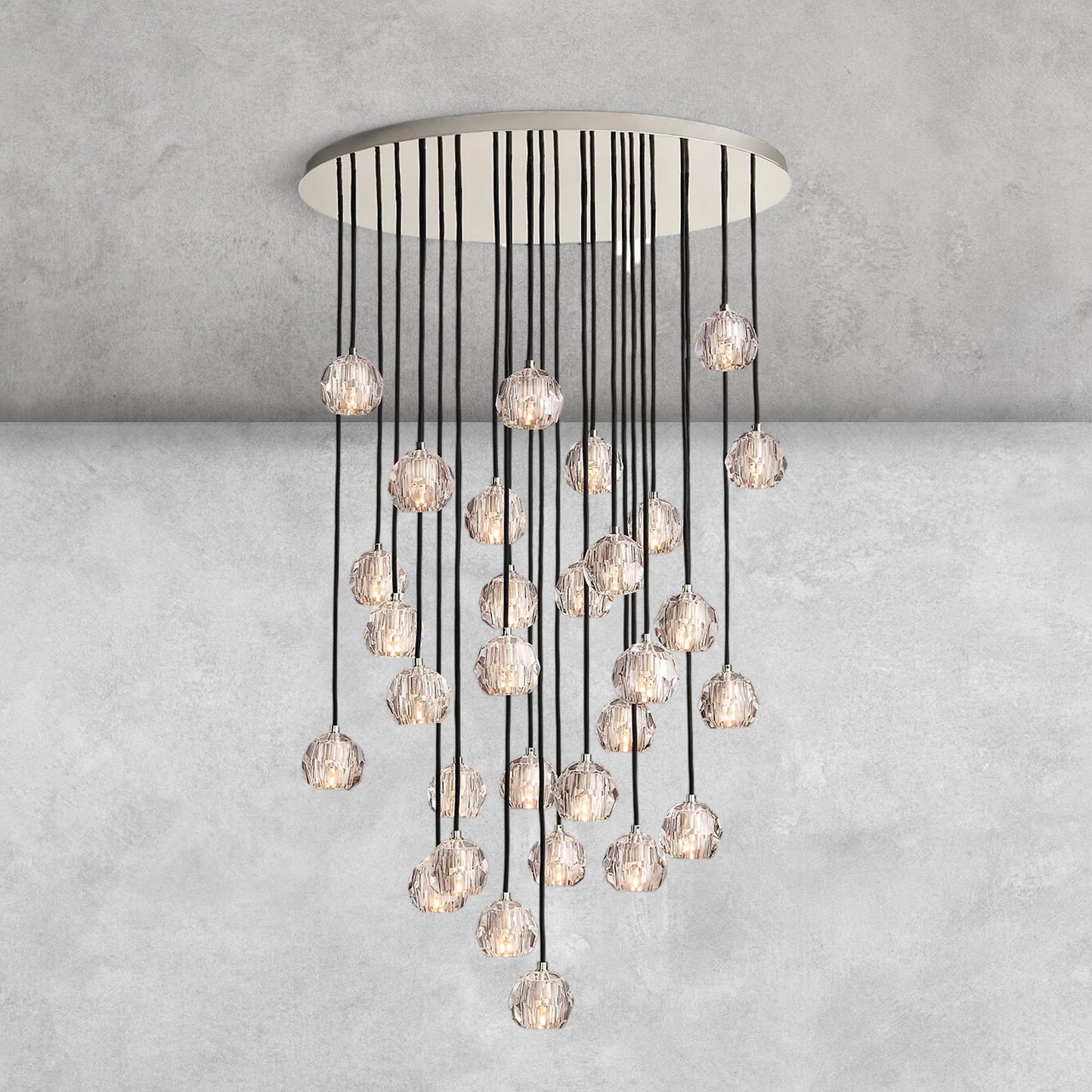 Bouble De Crystal Round Cluster Chandelier