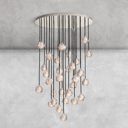 Bouble De Crystal Round Cluster Chandelier