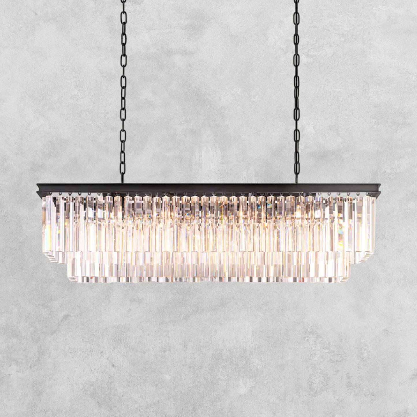 LeTierd Rectangular Chandelier 40" 49" 59" 72"