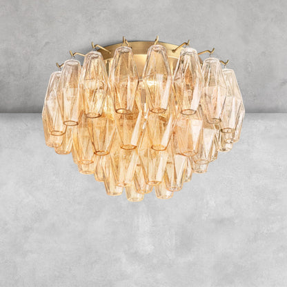 Kiaris Glass Round Flush Mount 17" 24‘’