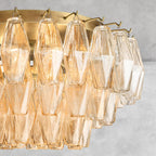 Kiaris Glass Round Flush Mount 17" 24‘’