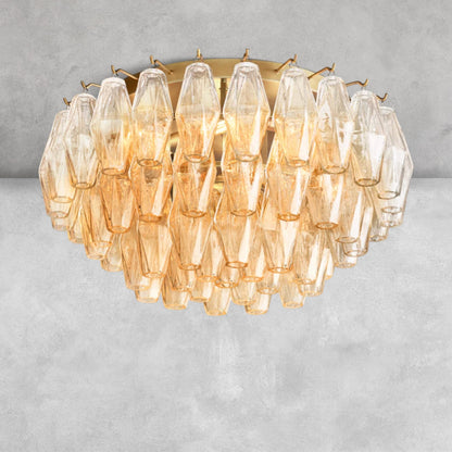 Kiaris Glass Round Flush Mount 17" 24‘’