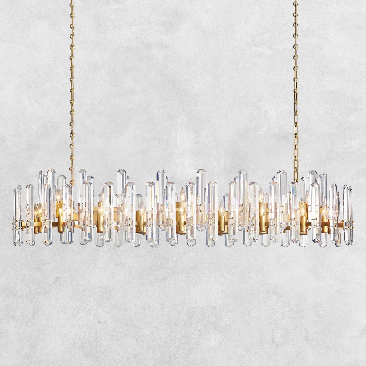Brinton Crystal Rectangle Chandelier 54'' 72''