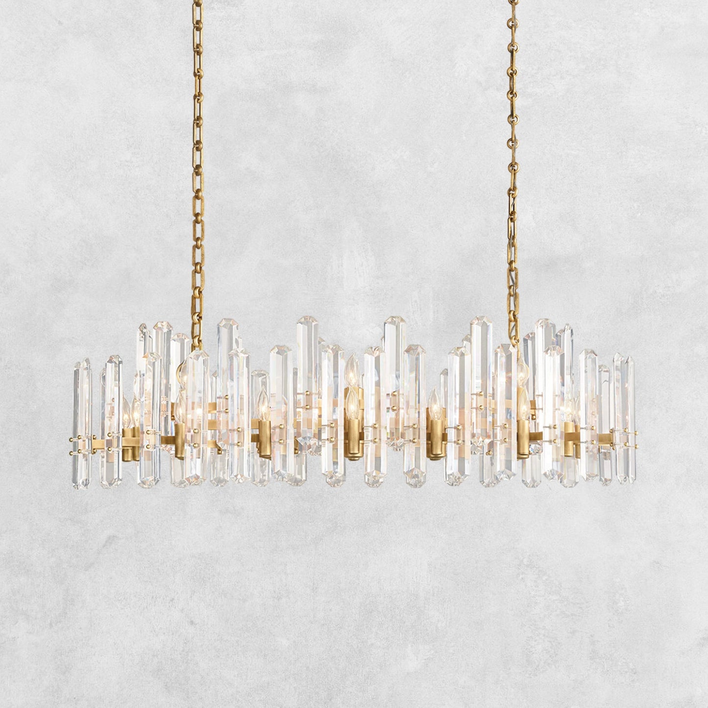 Brinton Crystal Rectangle Chandelier 54'' 72''