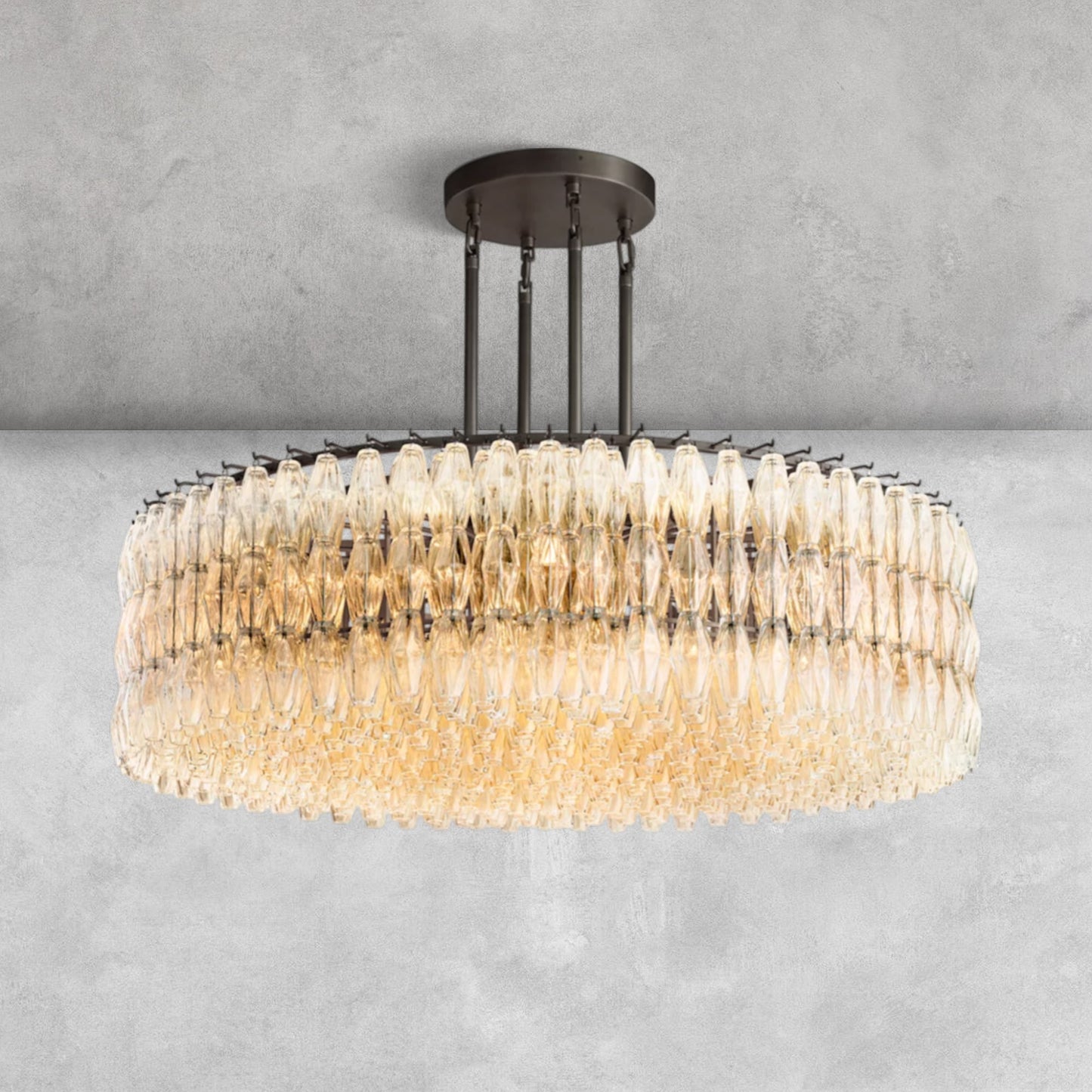 Kiaris Modern Round Glass Chandelier 37'' 47'' 61''