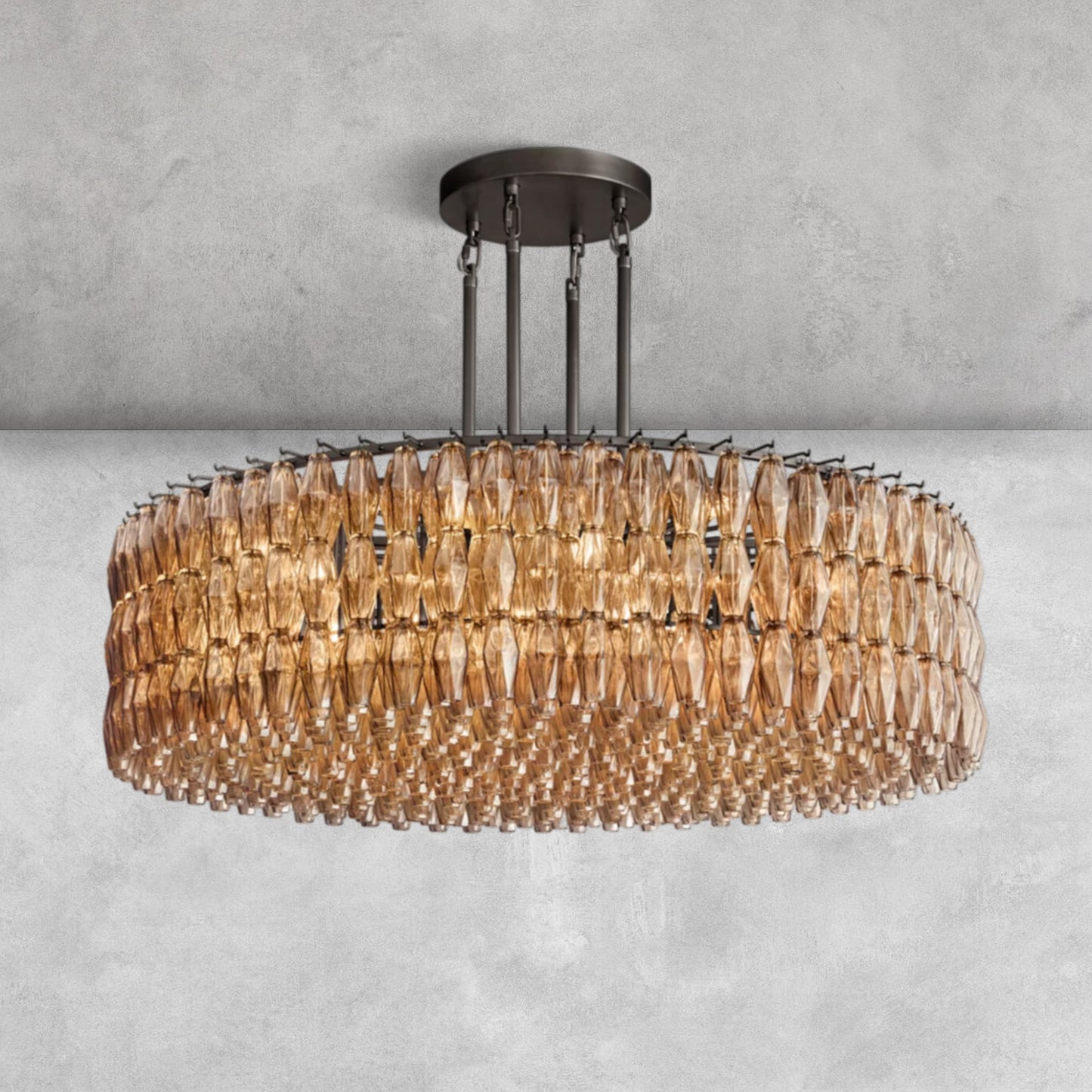 Kiaris Modern Round Glass Chandelier 37'' 47'' 61''