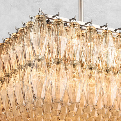 Kiaris Modern Glass Rectangular Glass Chandelier 54" 74″