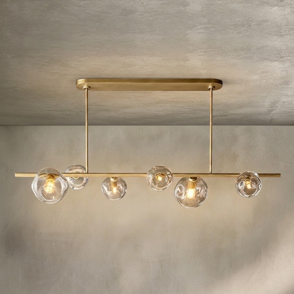 Bubble Clear Glass Linear Chandelier 61'' 79''for Dining room – Aloralamps