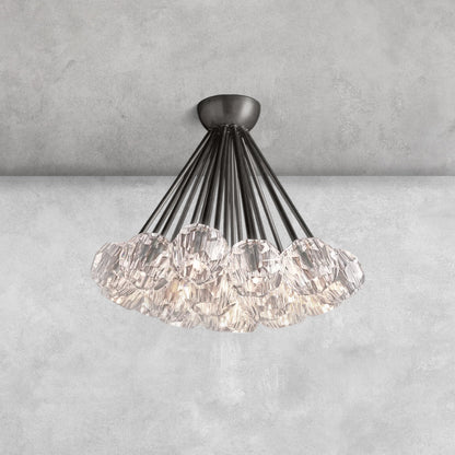 Bouble De Crystal Cluster Flushmount 24''