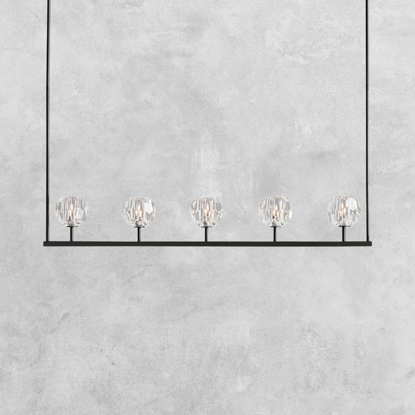 Bouble De Crystal Ball Linear Chandelier 48" 60"
