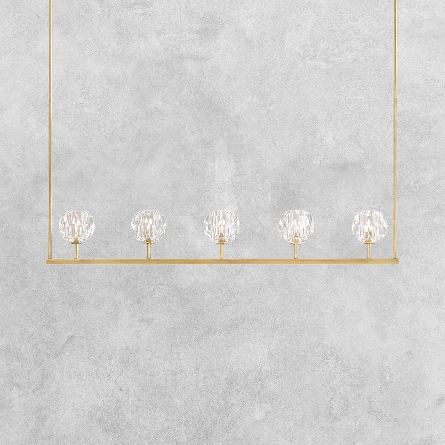 Bouble De Crystal Ball Linear Chandelier 48" 60"