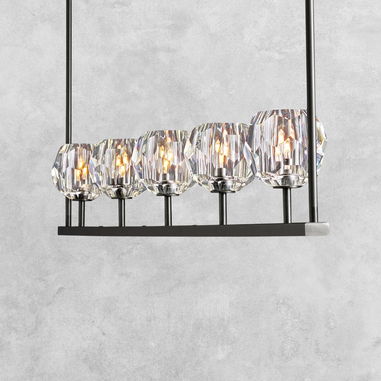 Bouble De Crystal Ball Linear Chandelier 48" 60"