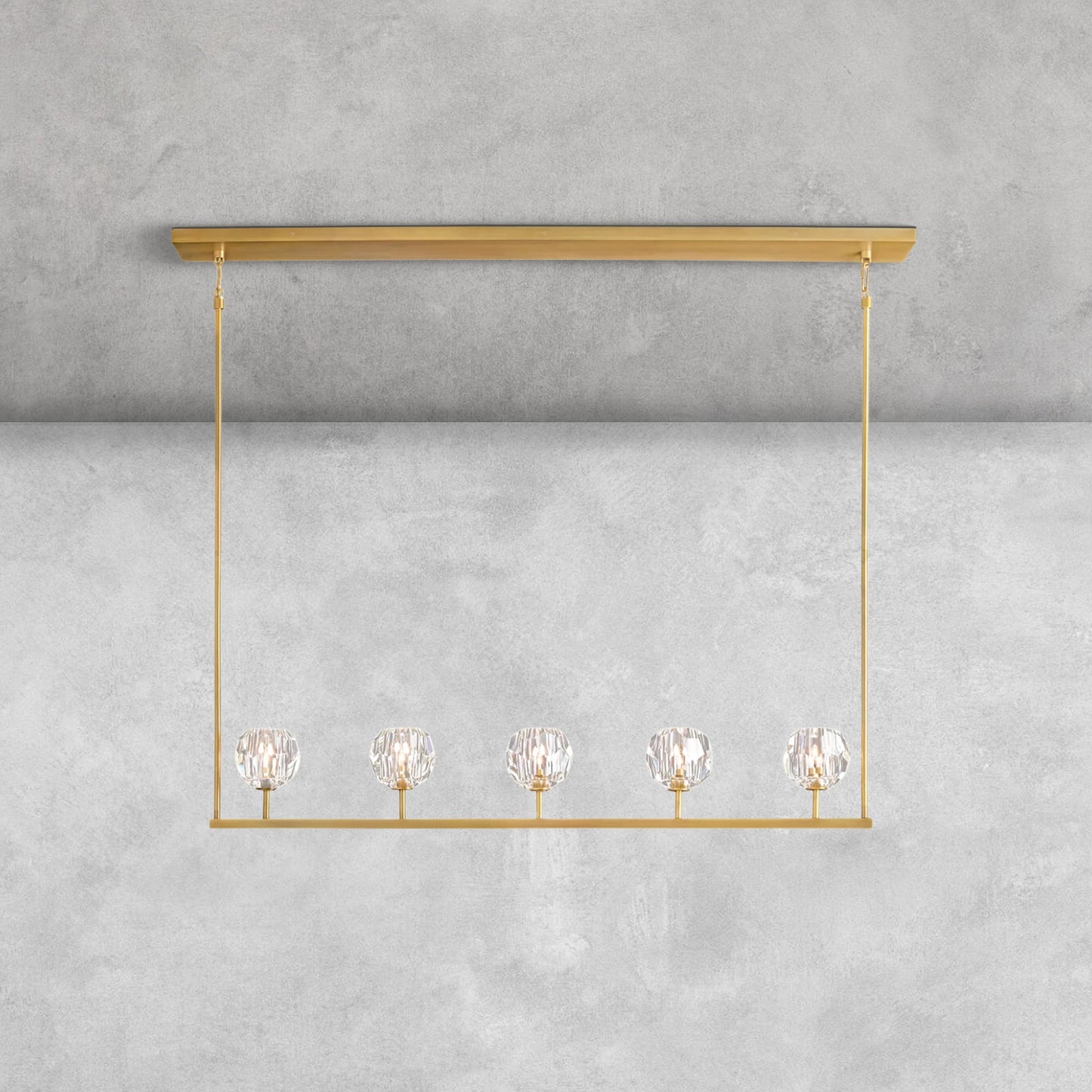 Bouble De Crystal Ball Linear Chandelier 48" 60"