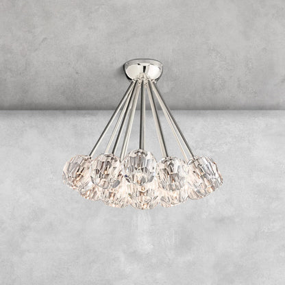 Bouble De Crystal Cluster Flushmount 24''