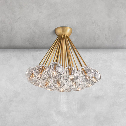 Bouble De Crystal Cluster Flushmount 24''