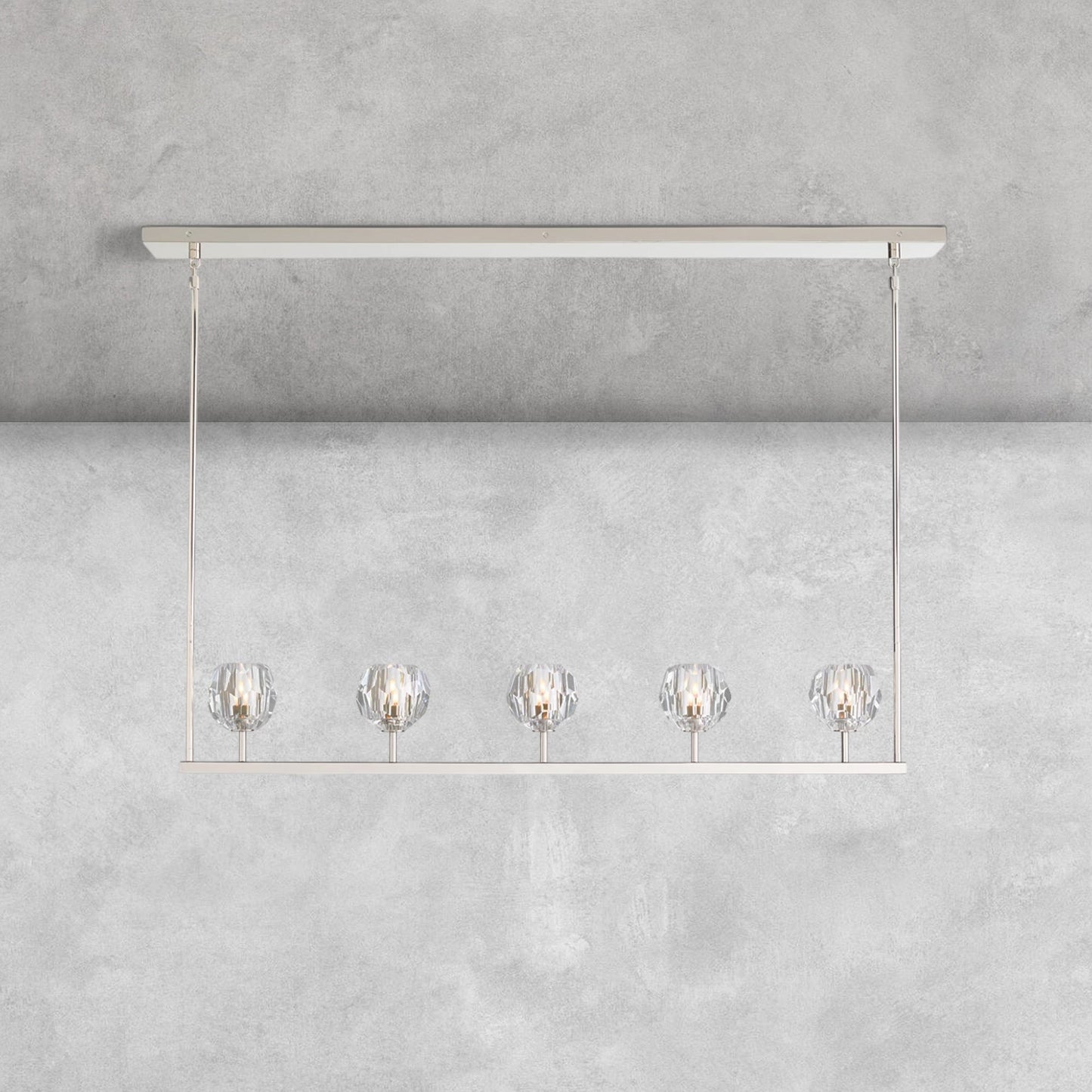 Bouble De Crystal Ball Linear Chandelier 48" 60"