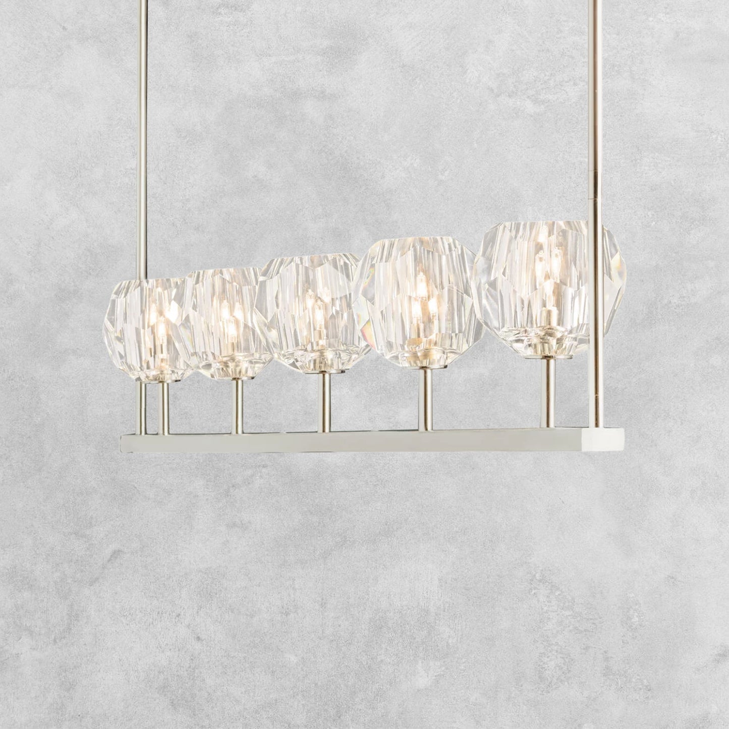 Bouble De Crystal Ball Linear Chandelier 48" 60"
