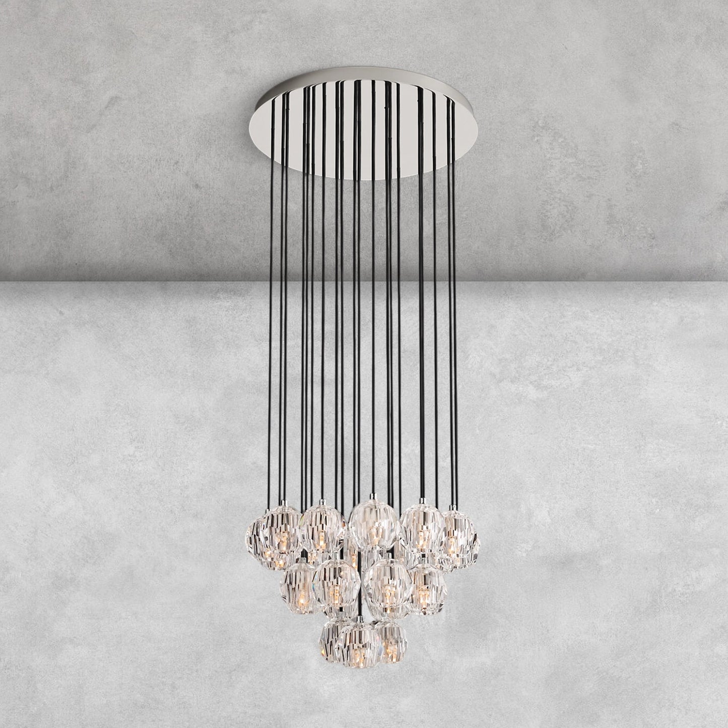 Bouble De Crystal Round Cluster Chandelier