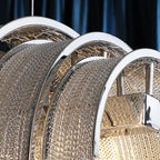 Alana Aluminum Chain Tassel Long Branch Chandelier Light 35"