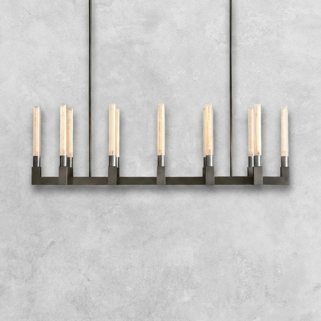 Pulse Candlestick Glass Linear Chandelier