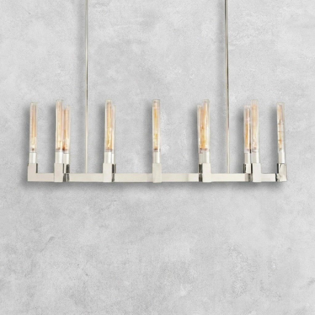 Pulse Candlestick Glass Linear Chandelier