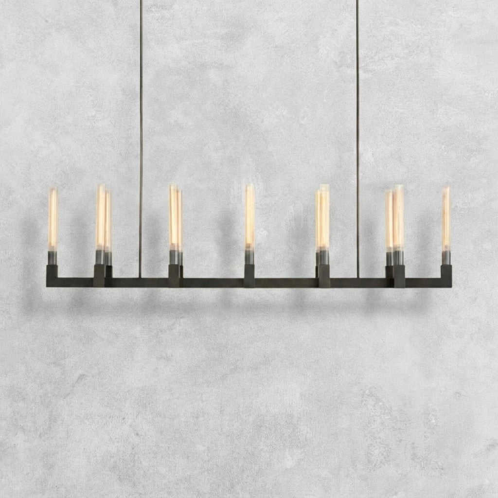 Pulse Candlestick Glass Linear Chandelier