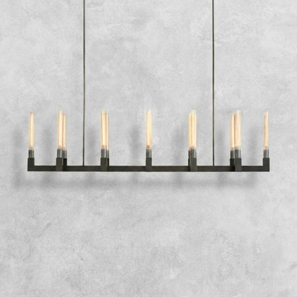 Pulse Candlestick Glass Linear Chandelier